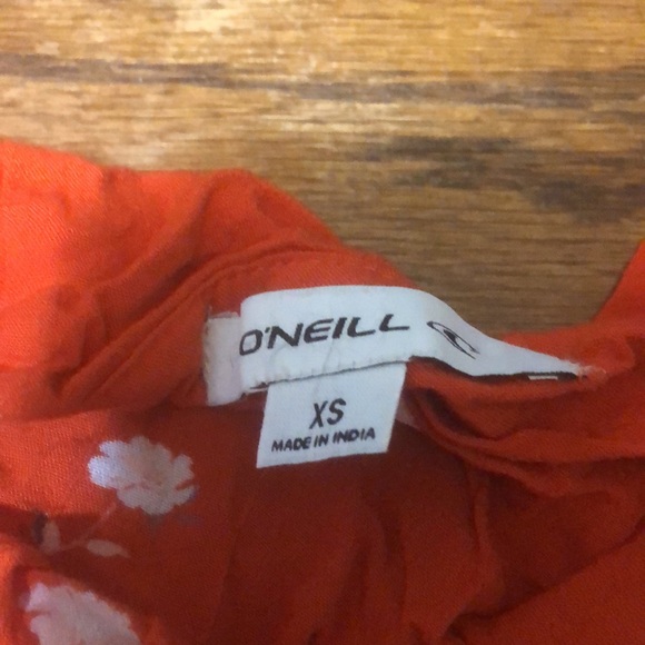 EUC O’Neill red floral midi skirt with side slits - Picture 5 of 9